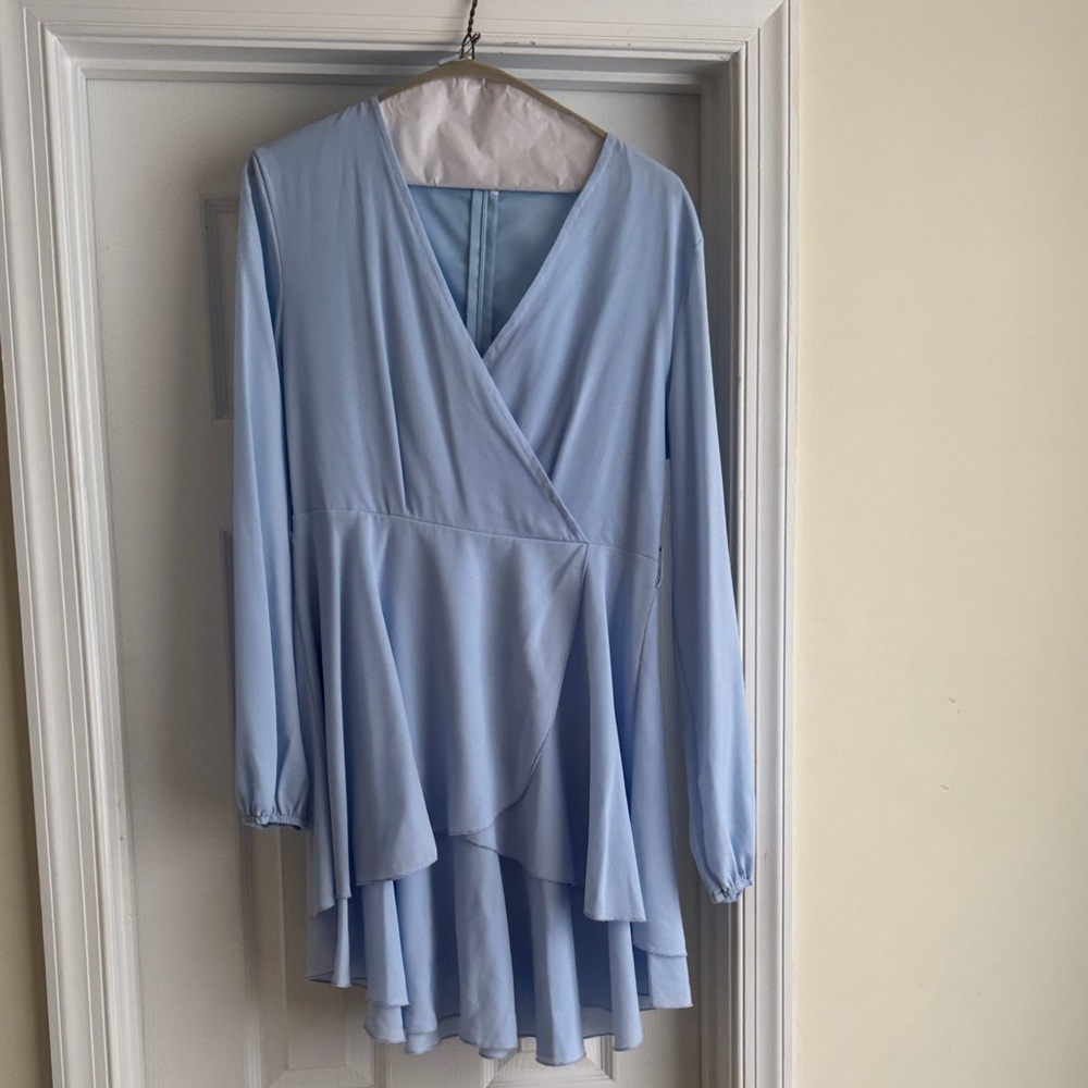 Light Blue Long Sleeve Dress